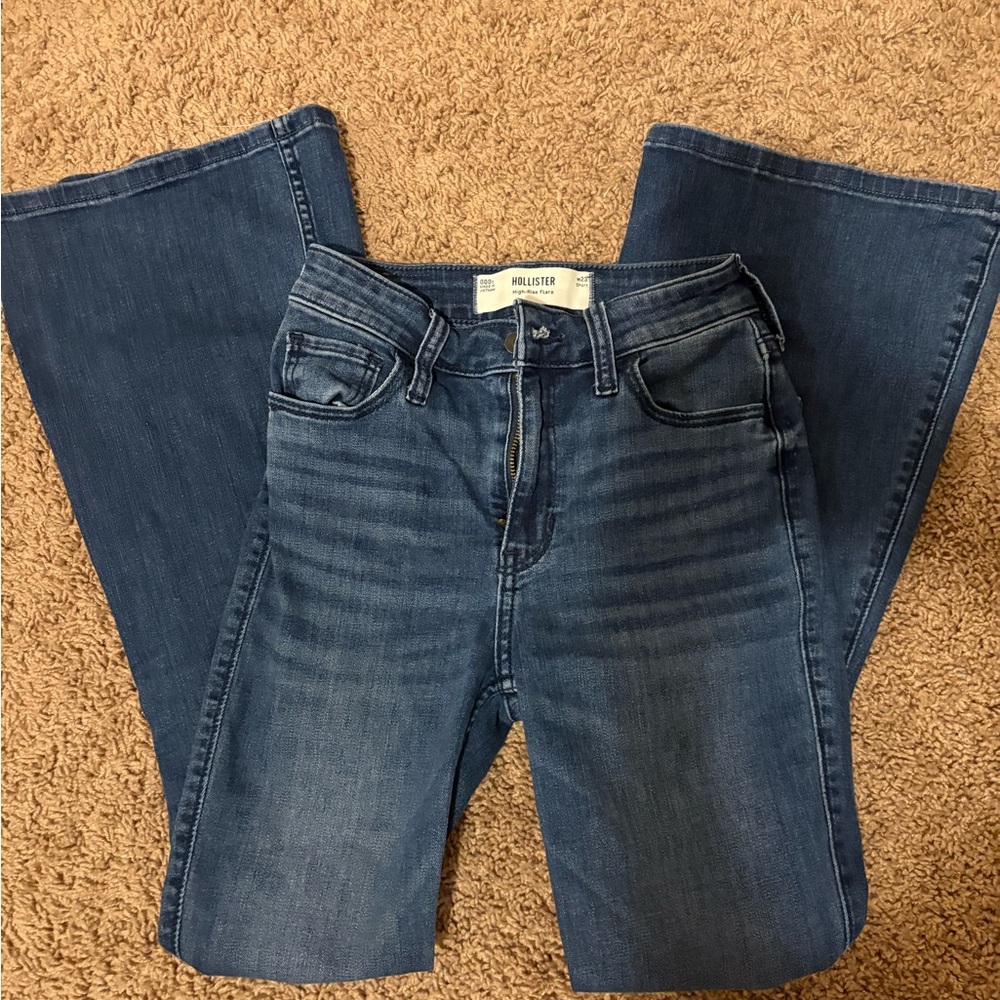 Hollister Women's Dark Blue Flare Jeans